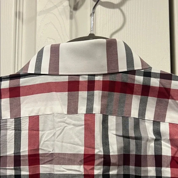 Express Men's Casual Plaid Shirt - Red, Black, White - Picture 9 of 9